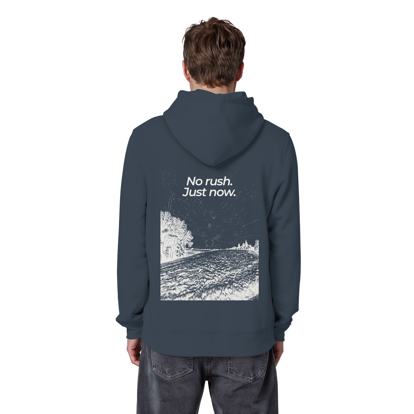 Grüne Wiese - No rush. Just now. - Unisex Bio Basic Hoodie