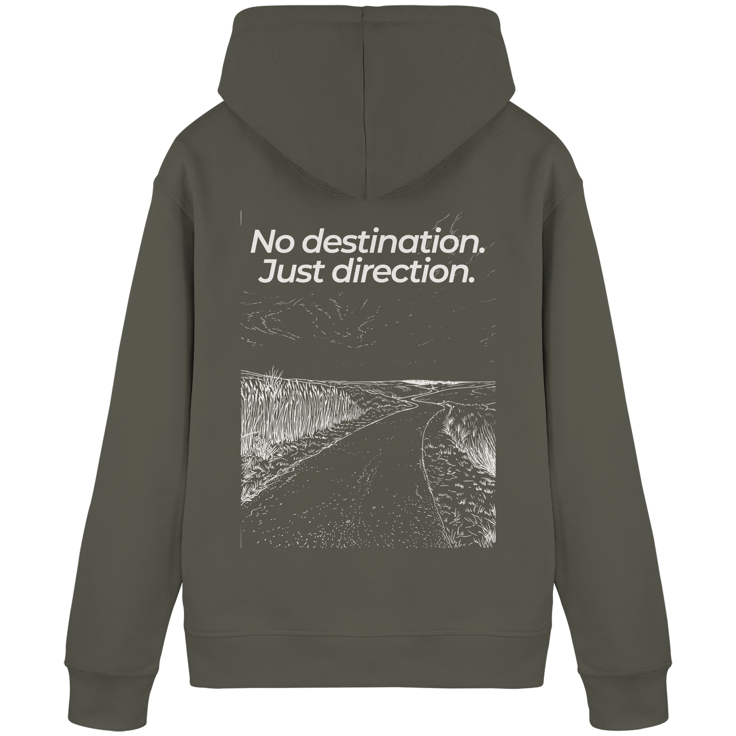 Weg durch die Dünen - No destination. Just direction. - Unisex Bio Basic Hoodie