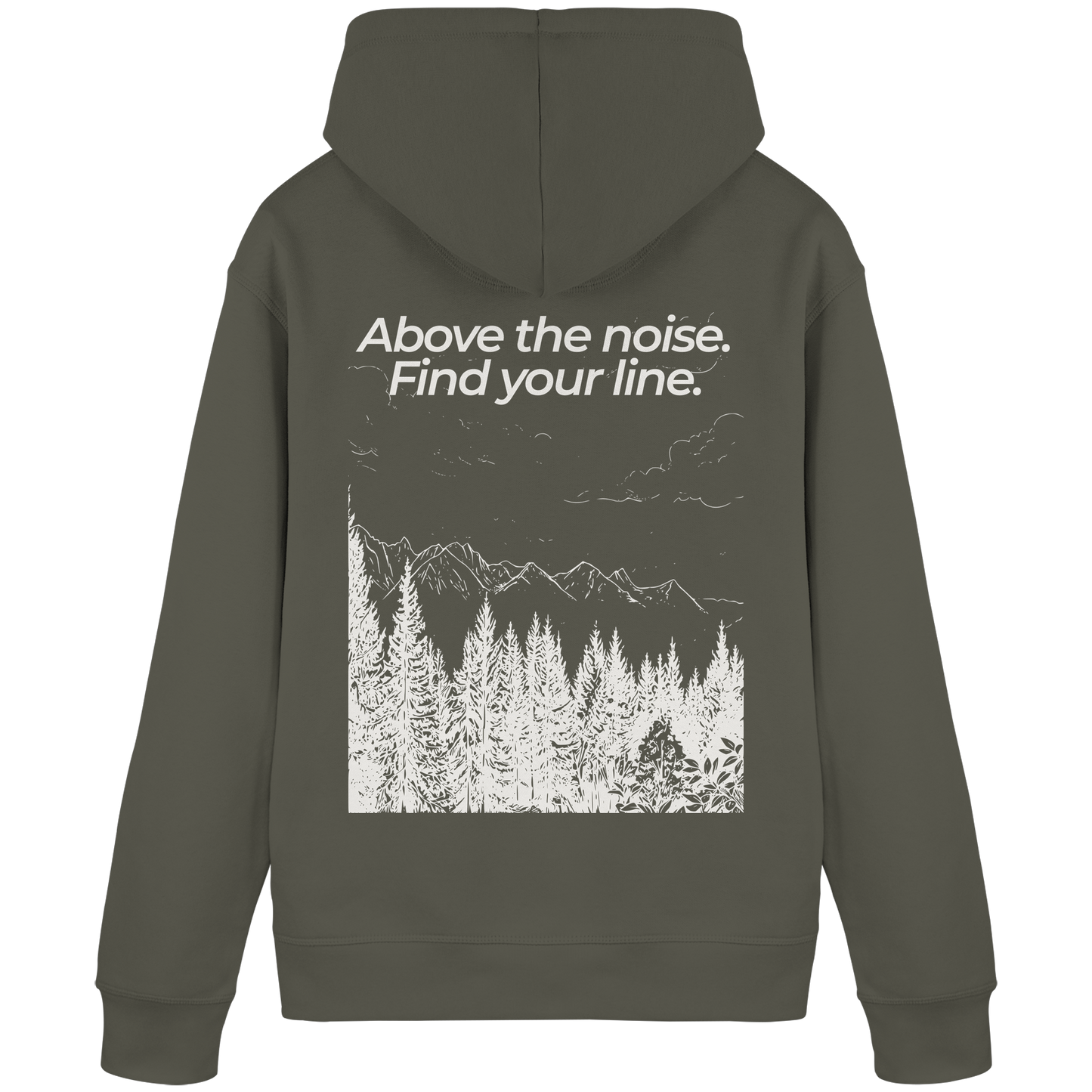 Berggipfel - Above the noise. Find jour line. - Unisex Bio Basic Hoodie