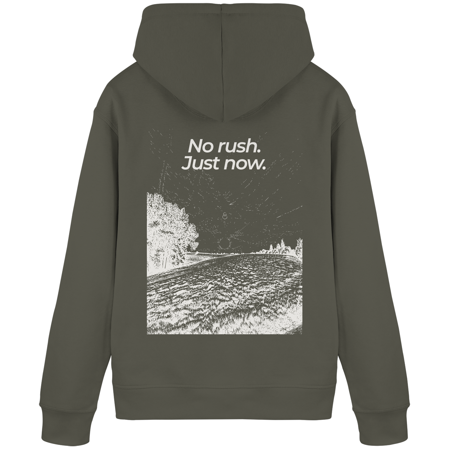 Grüne Wiese - No rush. Just now. - Unisex Bio Basic Hoodie