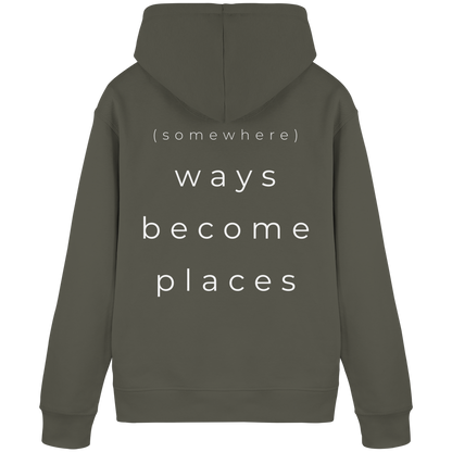 (somewhere) ways become places - Unisex Bio Basic Hoodie