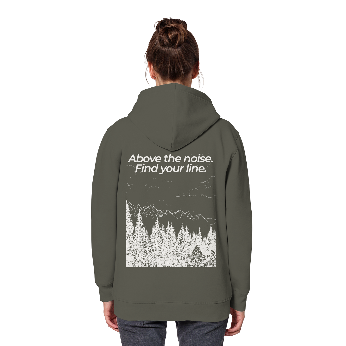 Berggipfel - Above the noise. Find jour line. - Unisex Bio Basic Hoodie