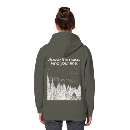Berggipfel - Above the noise. Find jour line. - Unisex Bio Basic Hoodie
