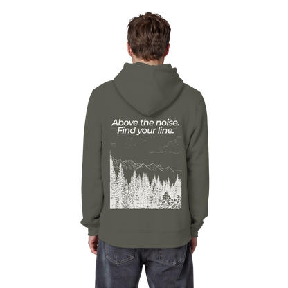 Berggipfel - Above the noise. Find jour line. - Unisex Bio Basic Hoodie