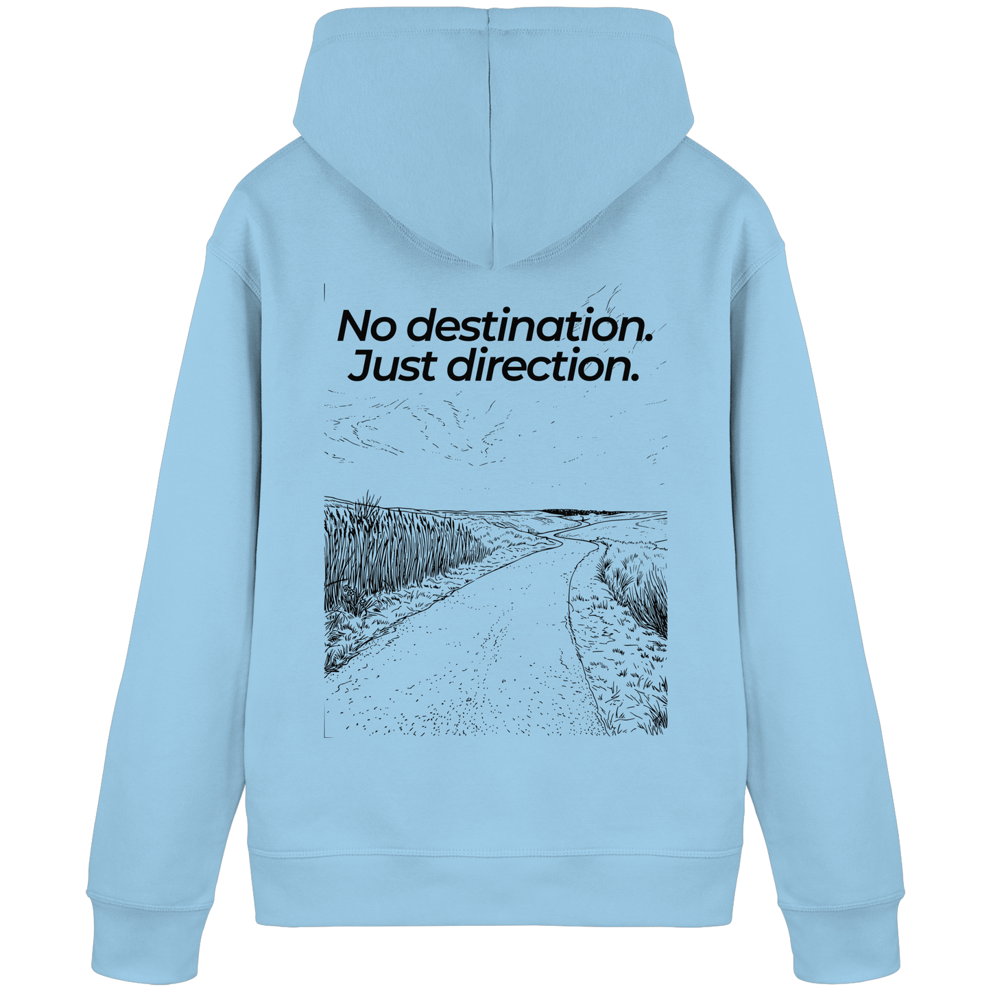 Weg durch die Dünen - No destination. Just direction. - Unisex Bio Basic Hoodie