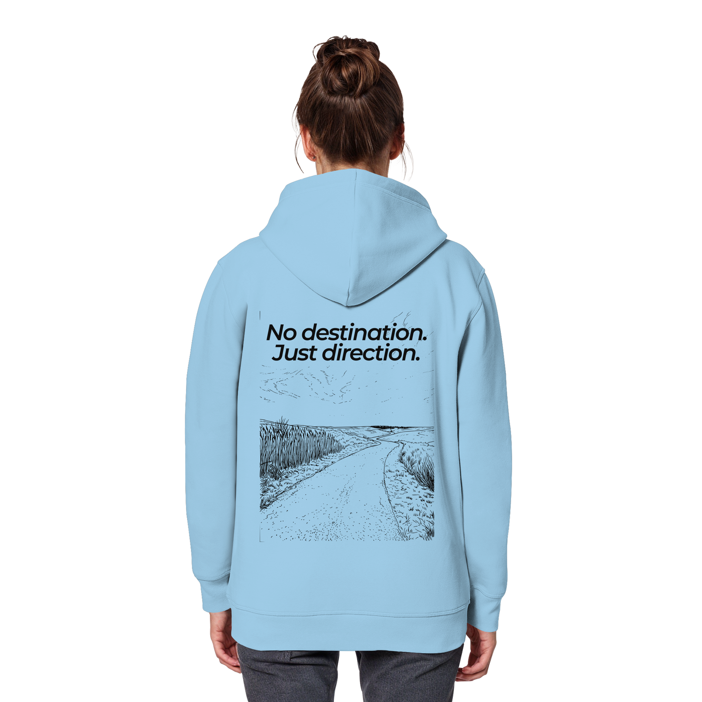 Weg durch die Dünen - No destination. Just direction. - Unisex Bio Basic Hoodie