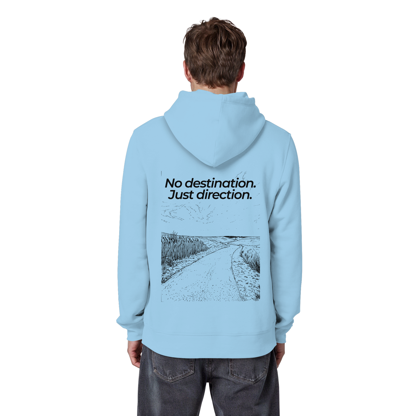 Weg durch die Dünen - No destination. Just direction. - Unisex Bio Basic Hoodie