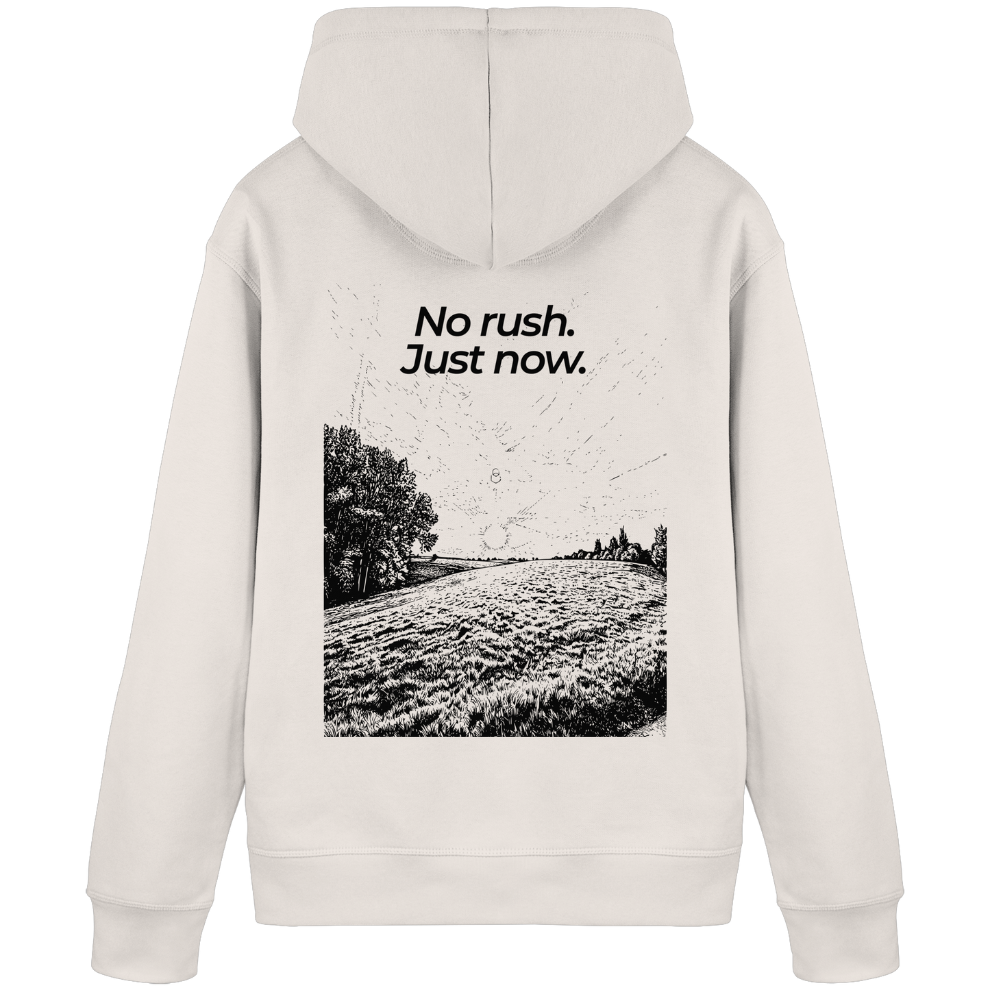 Grüne Wiese - No rush. Just now. - Unisex Bio Basic Hoodie