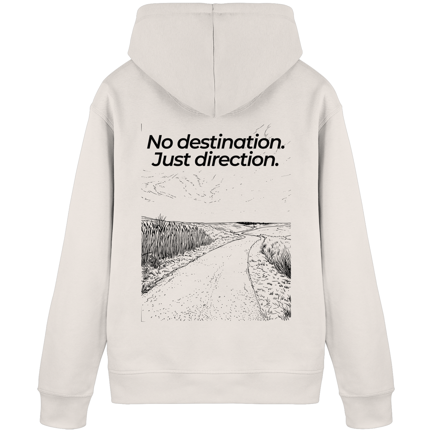 Weg durch die Dünen - No destination. Just direction. - Unisex Bio Basic Hoodie