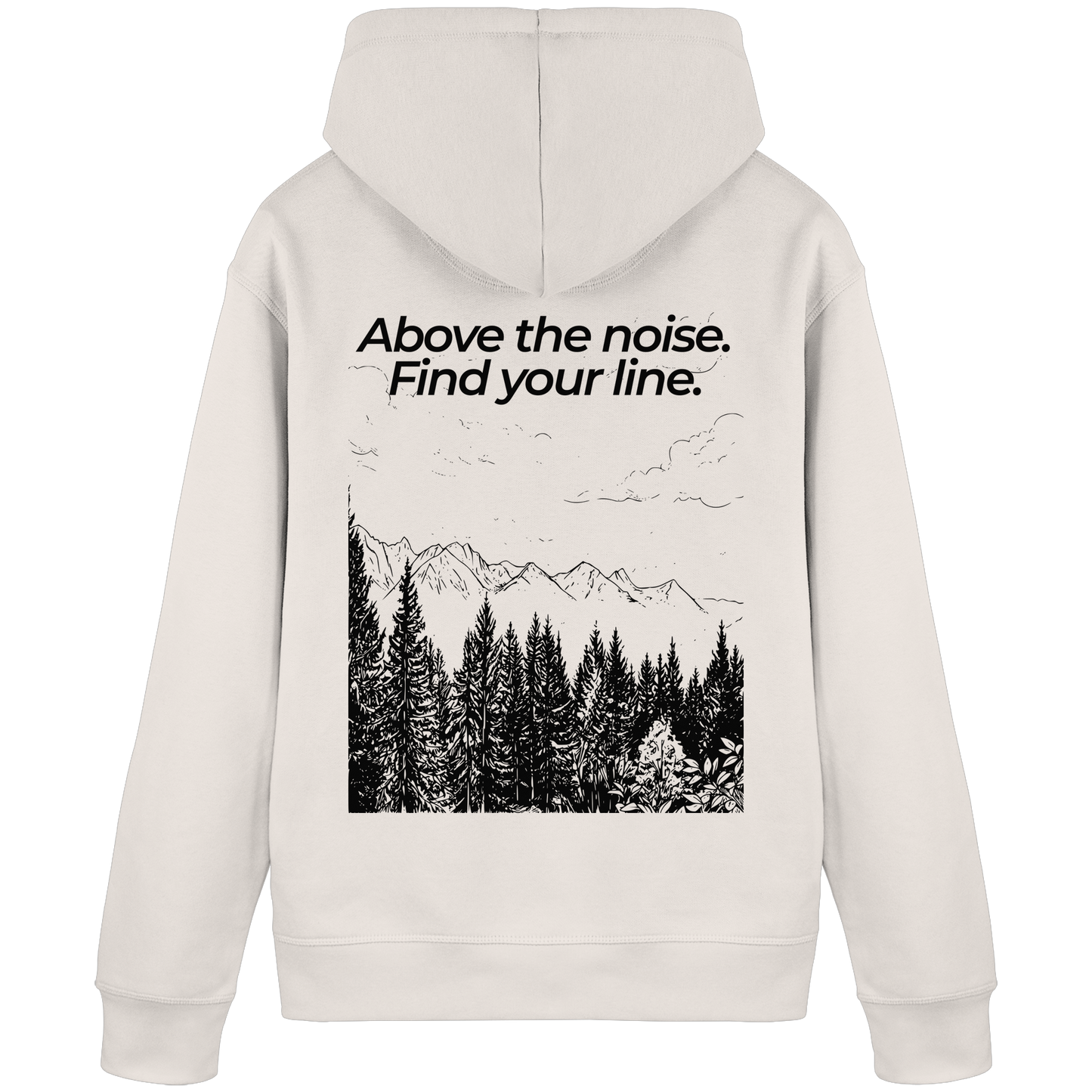 Berggipfel - Above the noise. Find jour line. - Unisex Bio Basic Hoodie