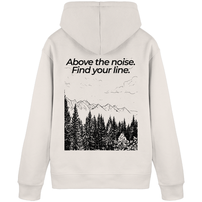 Berggipfel - Above the noise. Find jour line. - Unisex Bio Basic Hoodie
