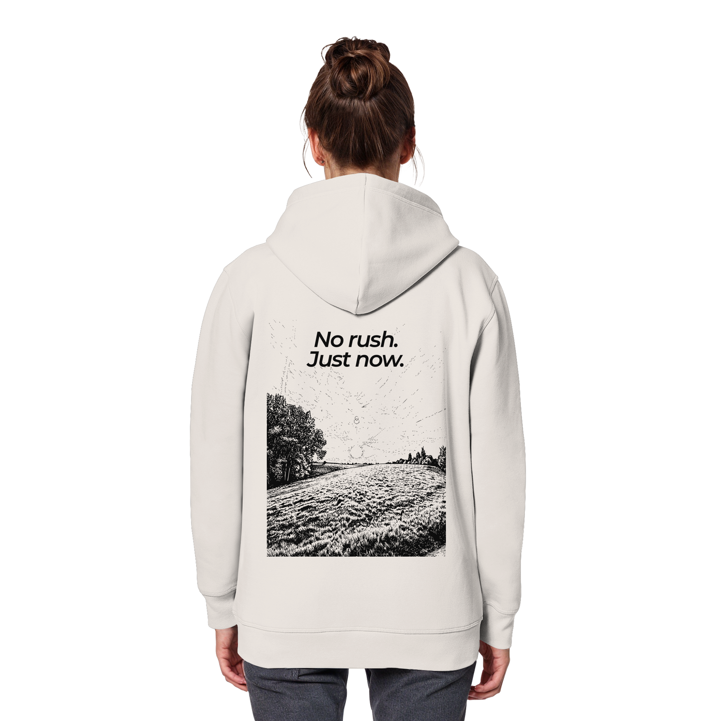 Grüne Wiese - No rush. Just now. - Unisex Bio Basic Hoodie