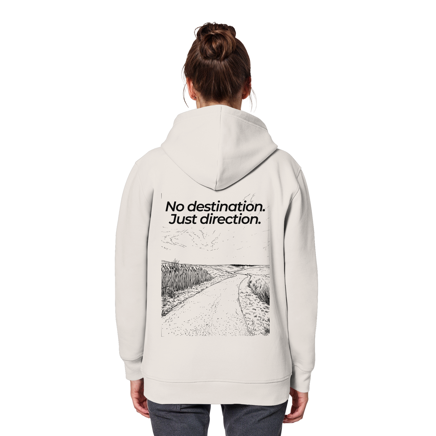Weg durch die Dünen - No destination. Just direction. - Unisex Bio Basic Hoodie
