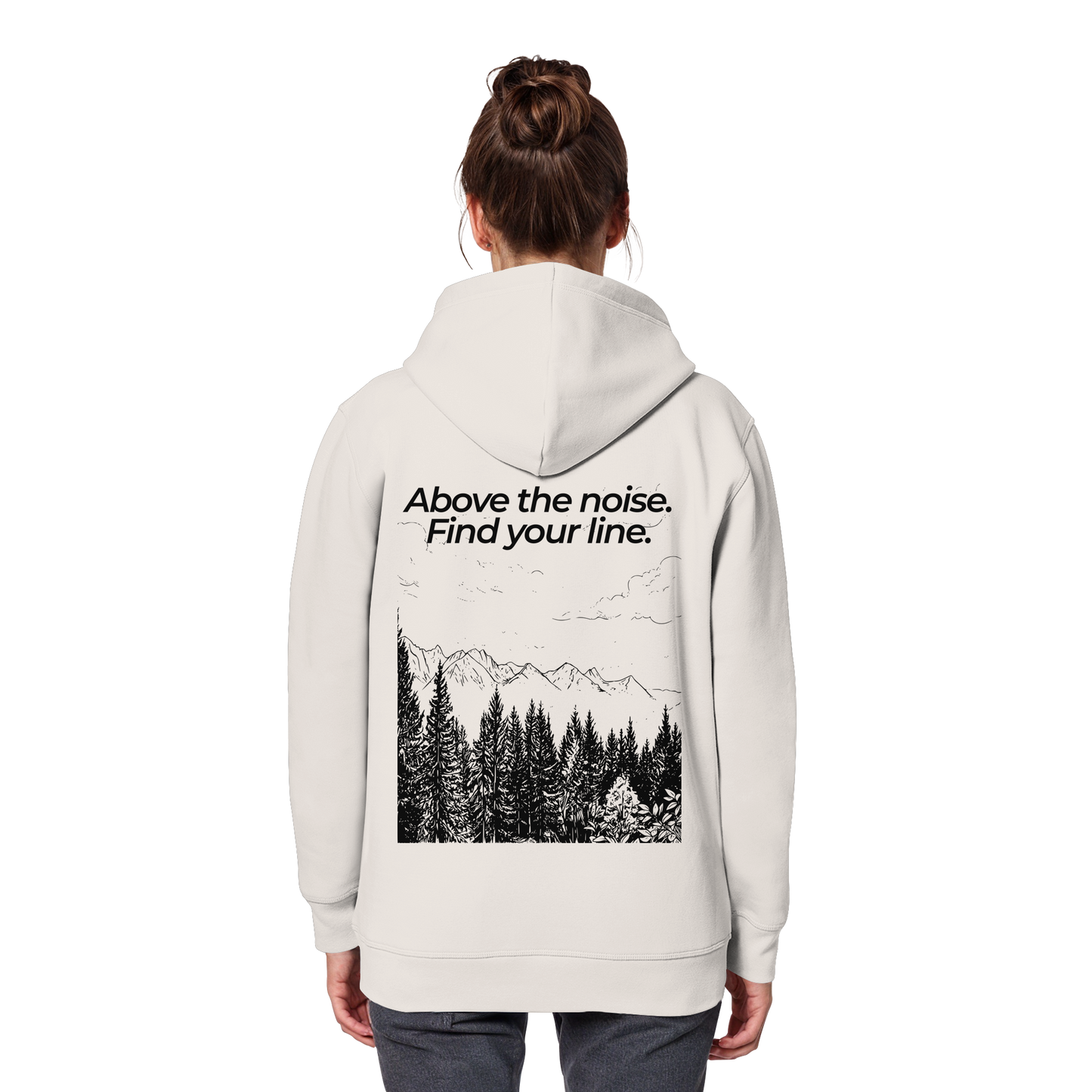Berggipfel - Above the noise. Find jour line. - Unisex Bio Basic Hoodie