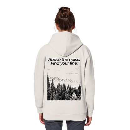 Berggipfel - Above the noise. Find jour line. - Unisex Bio Basic Hoodie