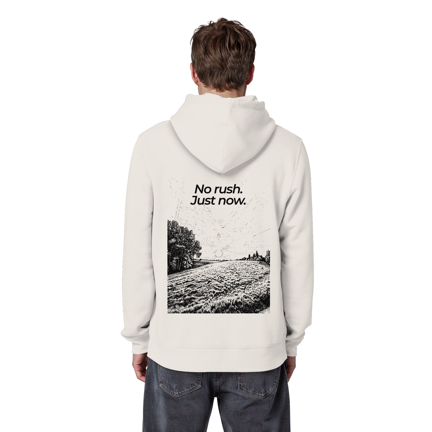 Grüne Wiese - No rush. Just now. - Unisex Bio Basic Hoodie