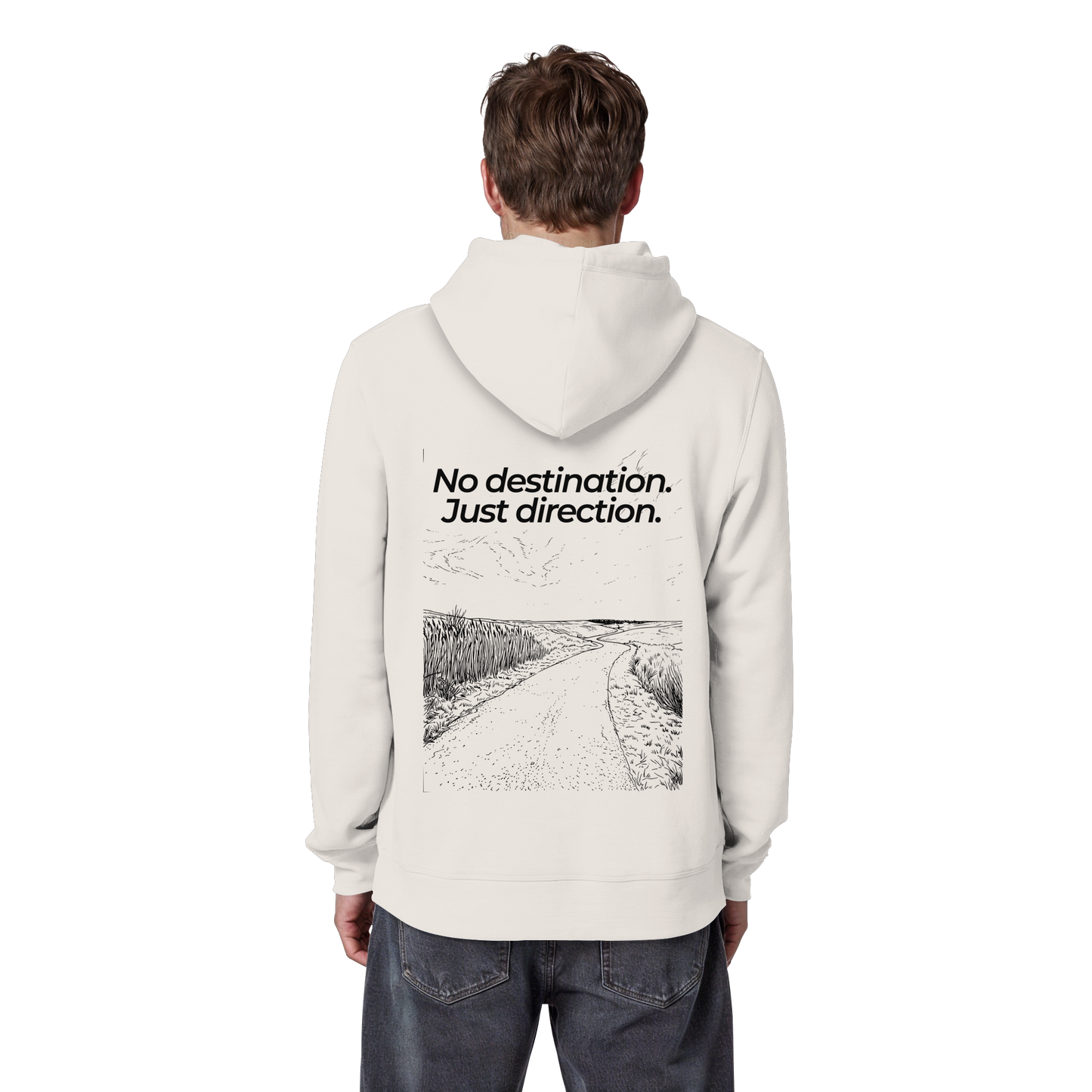 Weg durch die Dünen - No destination. Just direction. - Unisex Bio Basic Hoodie