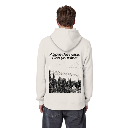 Berggipfel - Above the noise. Find jour line. - Unisex Bio Basic Hoodie