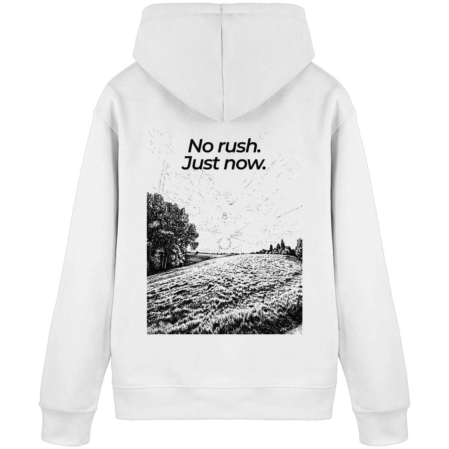 Grüne Wiese - No rush. Just now. - Unisex Bio Basic Hoodie