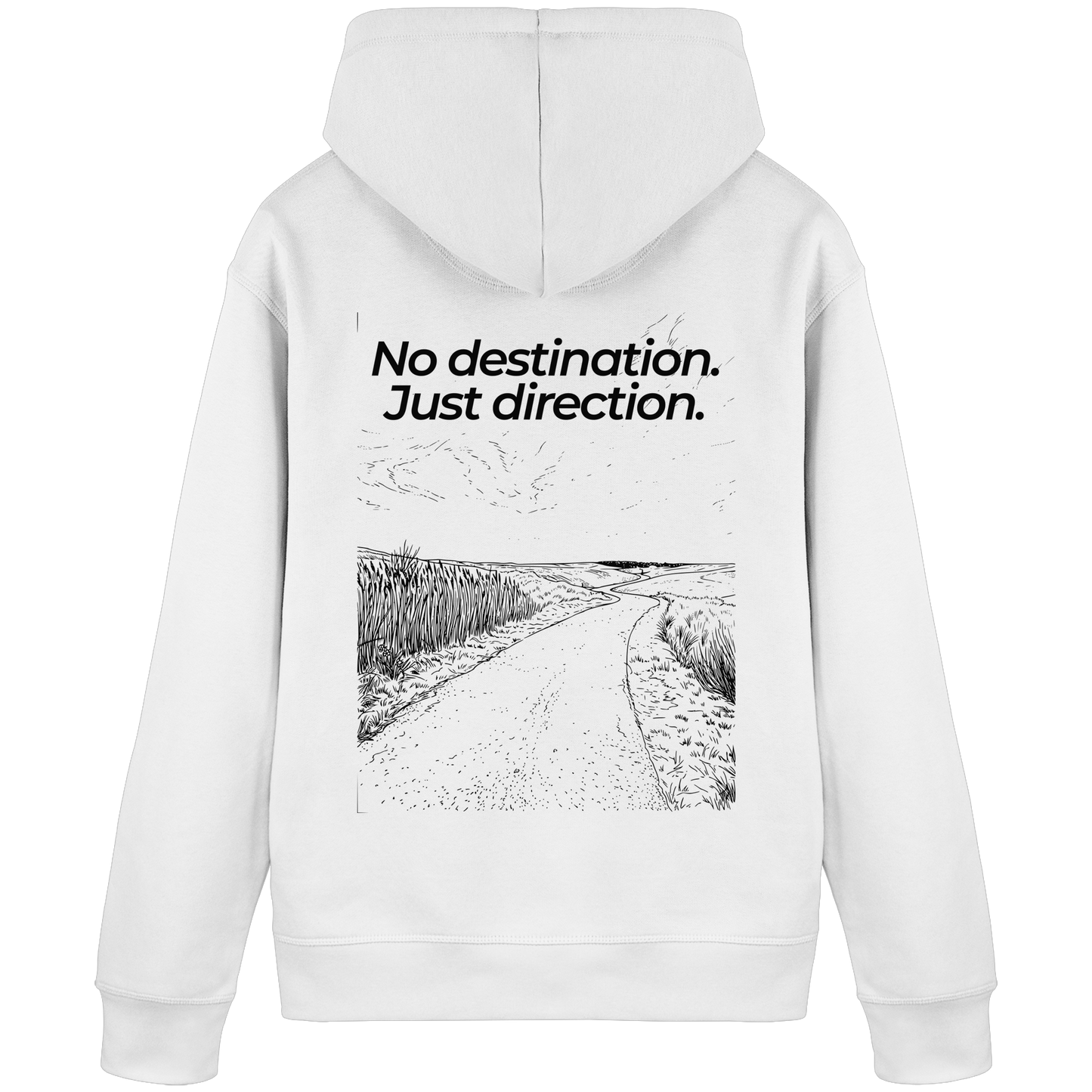 Weg durch die Dünen - No destination. Just direction. - Unisex Bio Basic Hoodie