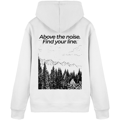 Berggipfel - Above the noise. Find jour line. - Unisex Bio Basic Hoodie