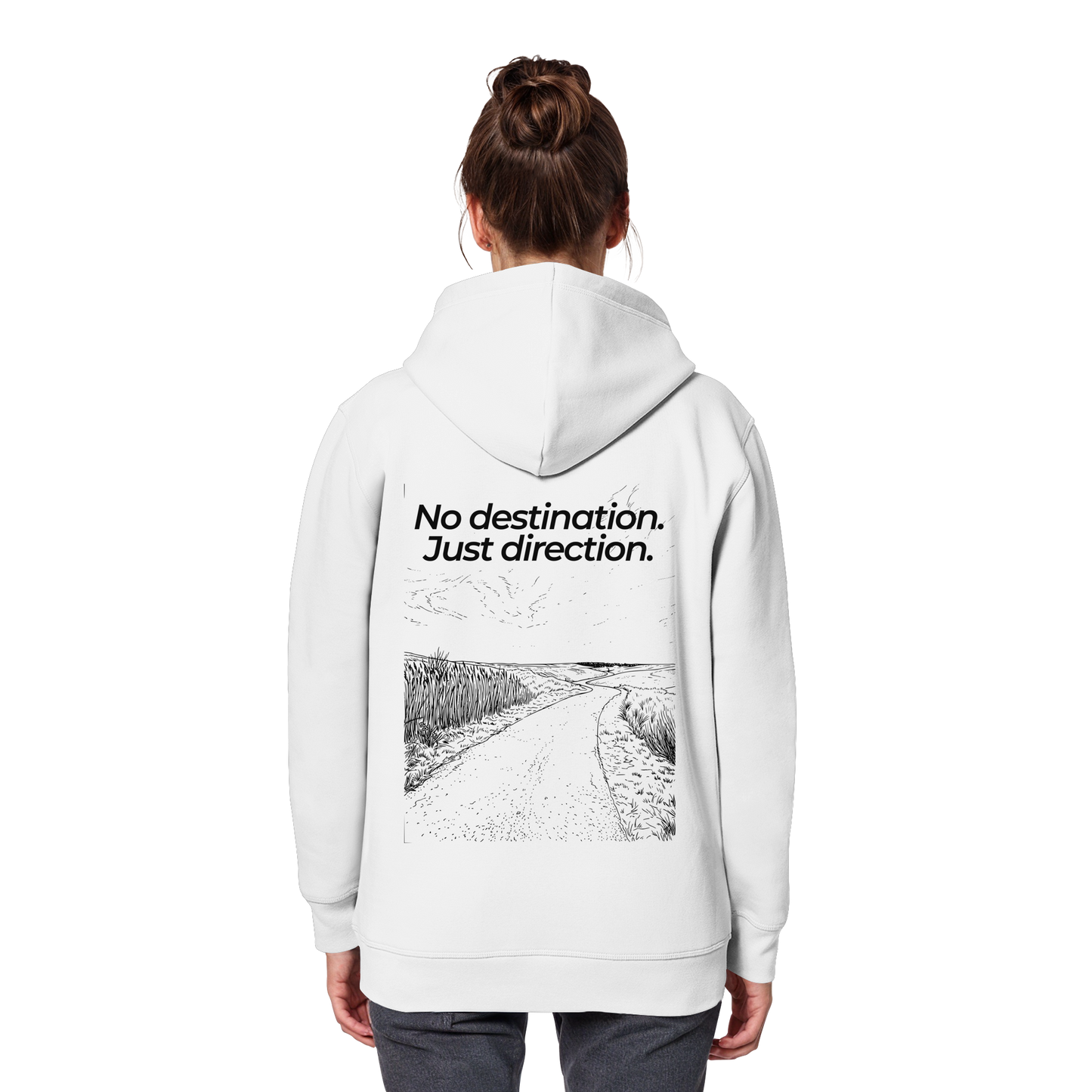 Weg durch die Dünen - No destination. Just direction. - Unisex Bio Basic Hoodie