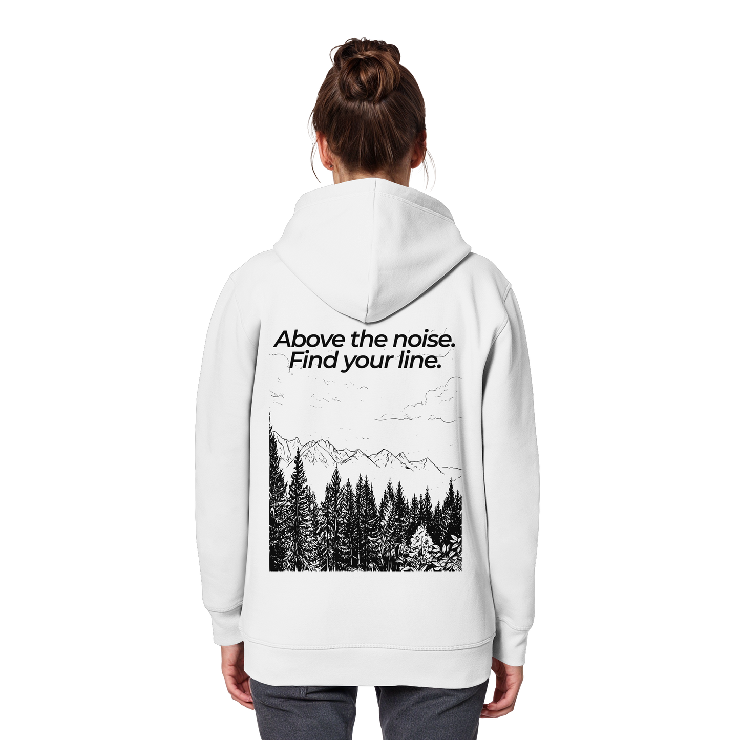 Berggipfel - Above the noise. Find jour line. - Unisex Bio Basic Hoodie