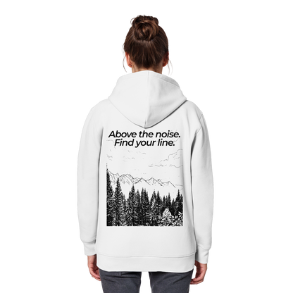 Berggipfel - Above the noise. Find jour line. - Unisex Bio Basic Hoodie