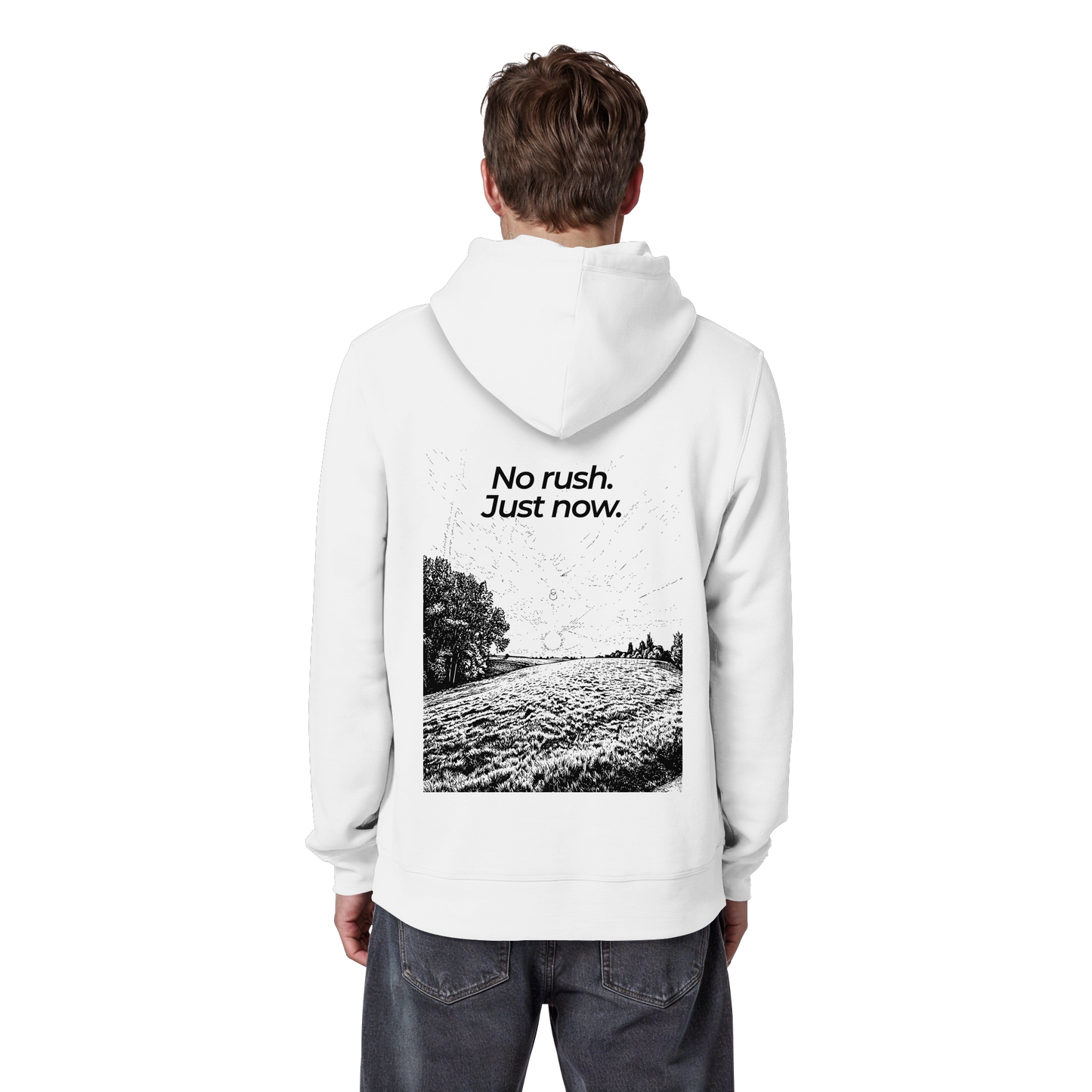 Grüne Wiese - No rush. Just now. - Unisex Bio Basic Hoodie