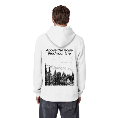 Berggipfel - Above the noise. Find jour line. - Unisex Bio Basic Hoodie