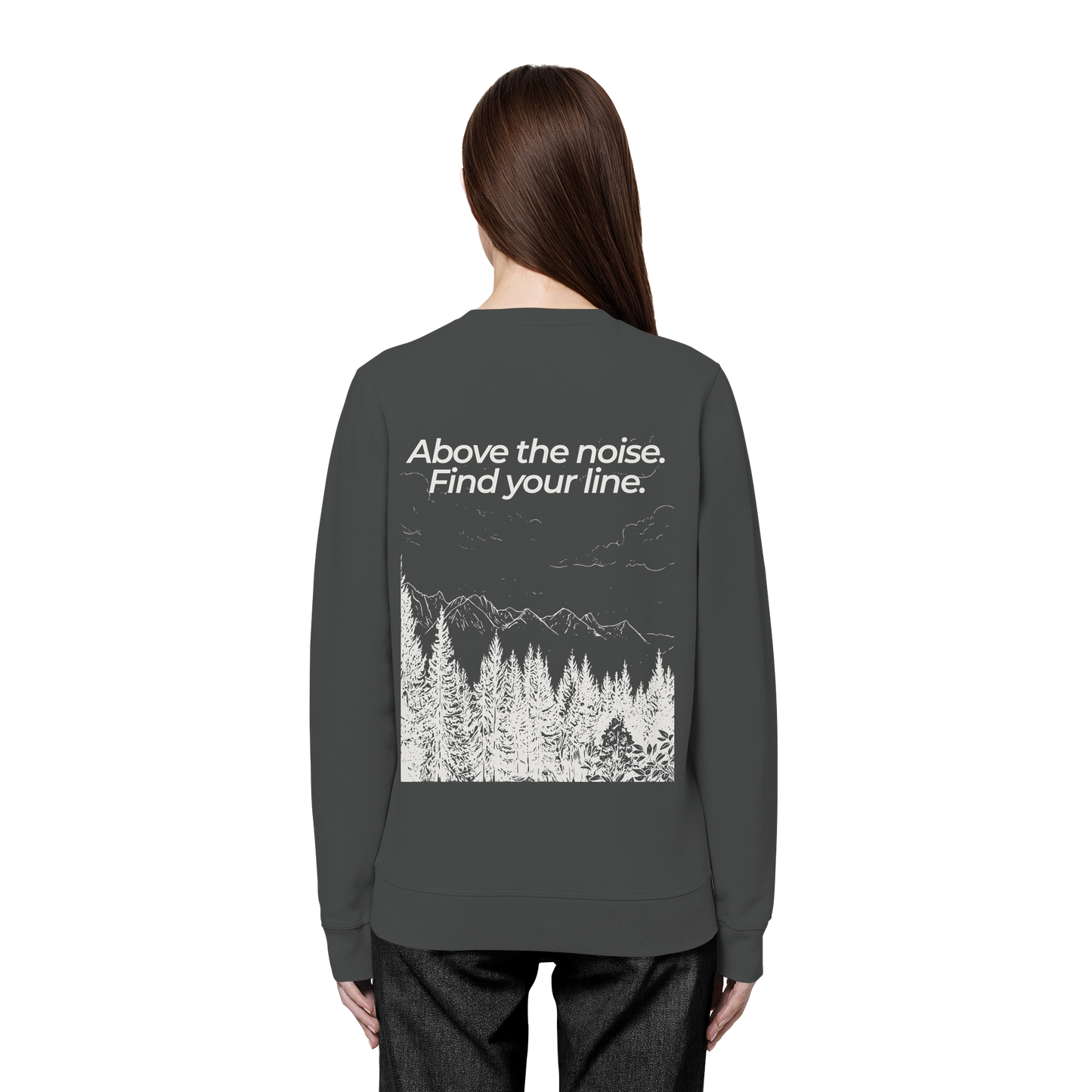 Berggipfel - Above the noise. Find jour line. - Unisex Bio Basic Sweatshirt