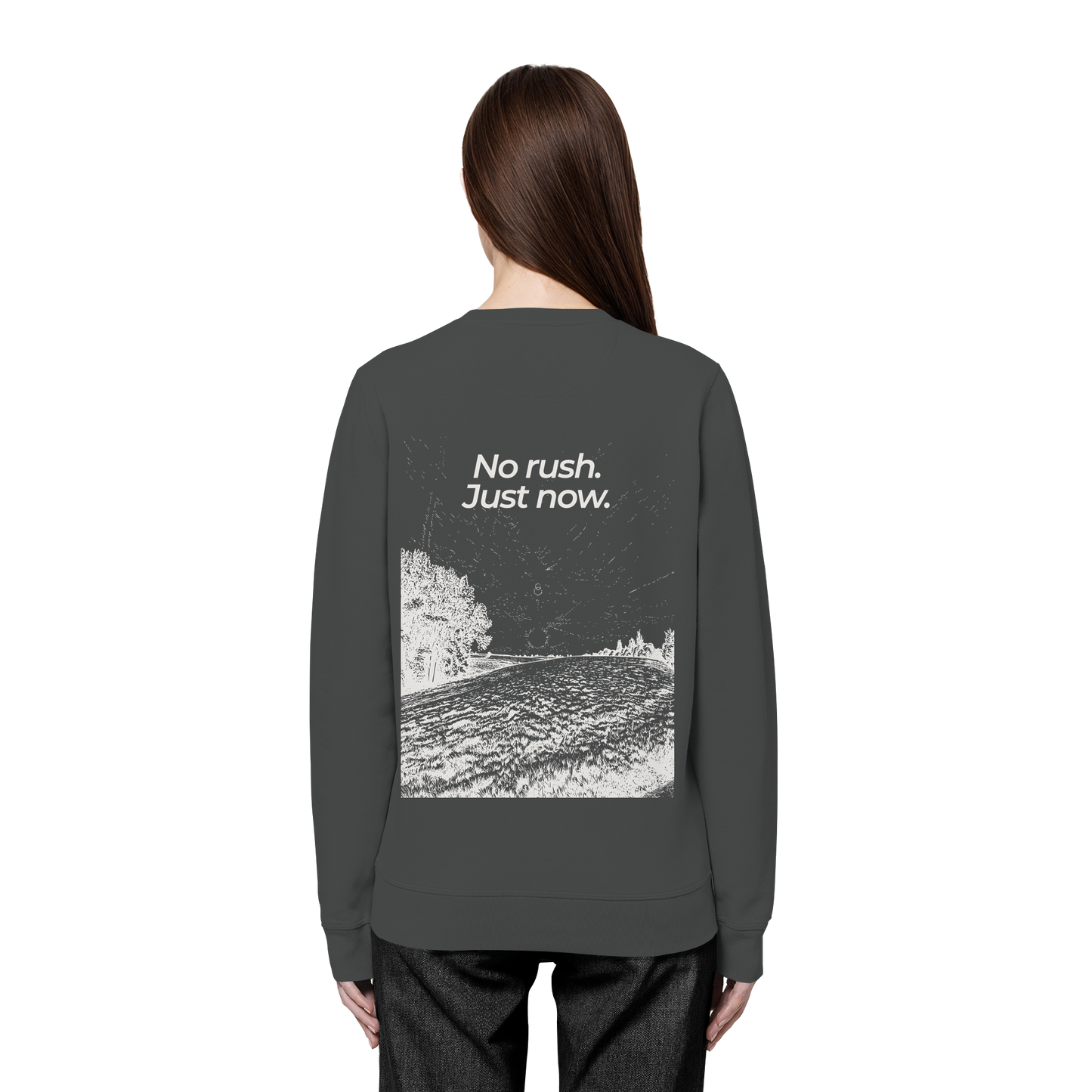 Grüne Wiese - No rush. Just now. - Unisex Bio Basic Sweatshirt