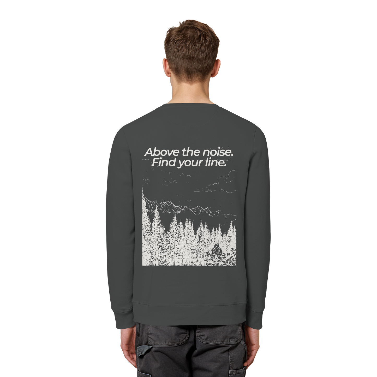 Berggipfel - Above the noise. Find jour line. - Unisex Bio Basic Sweatshirt