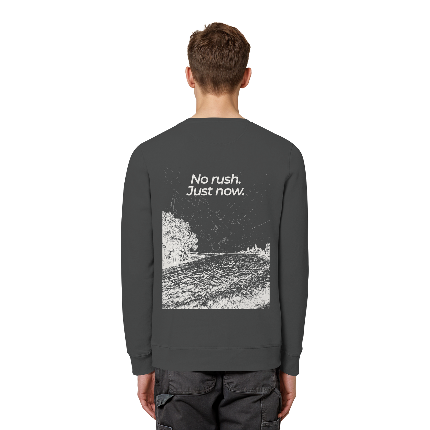 Grüne Wiese - No rush. Just now. - Unisex Bio Basic Sweatshirt