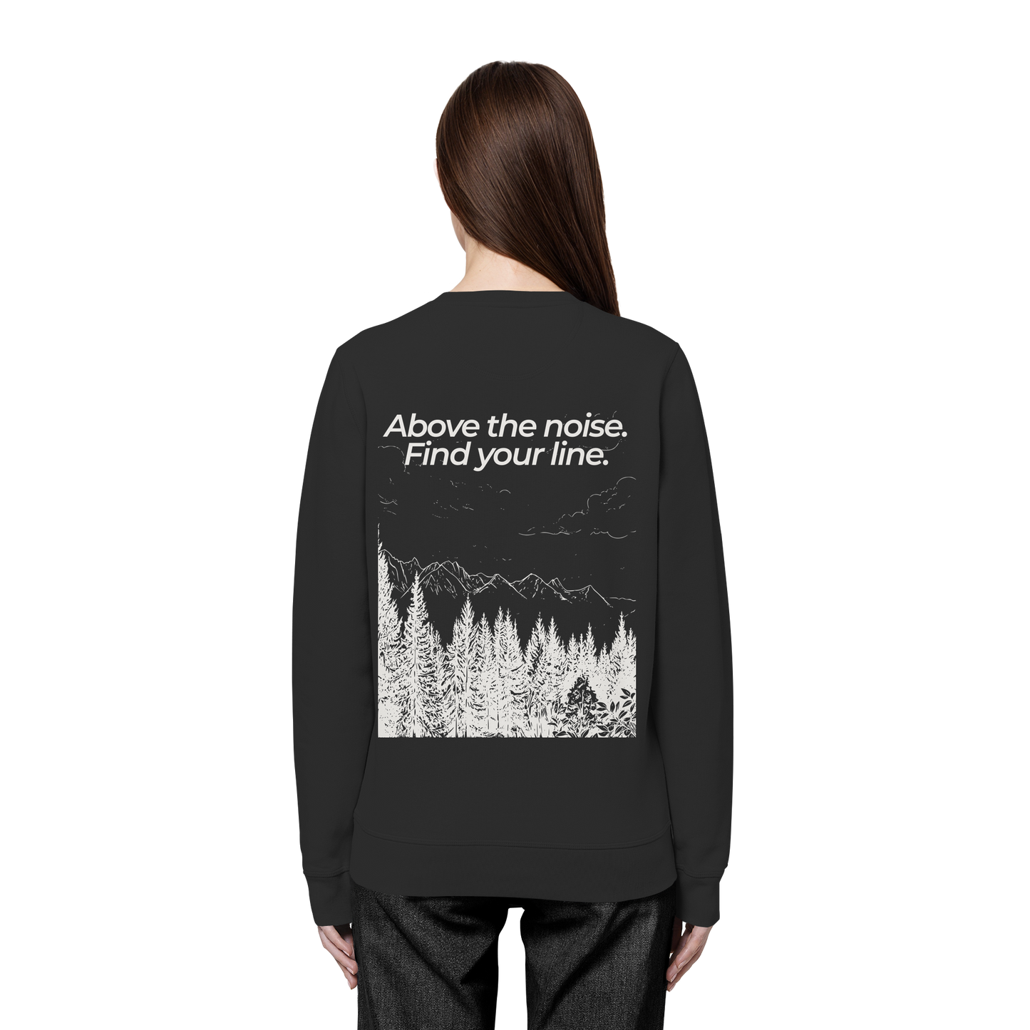 Berggipfel - Above the noise. Find jour line. - Unisex Bio Basic Sweatshirt
