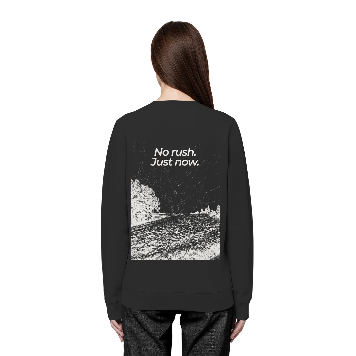 Grüne Wiese - No rush. Just now. - Unisex Bio Basic Sweatshirt