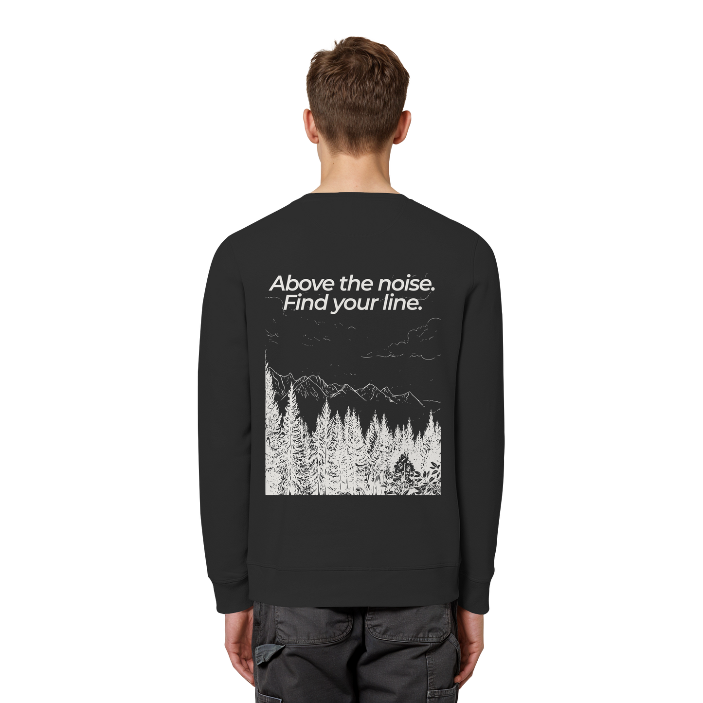 Berggipfel - Above the noise. Find jour line. - Unisex Bio Basic Sweatshirt