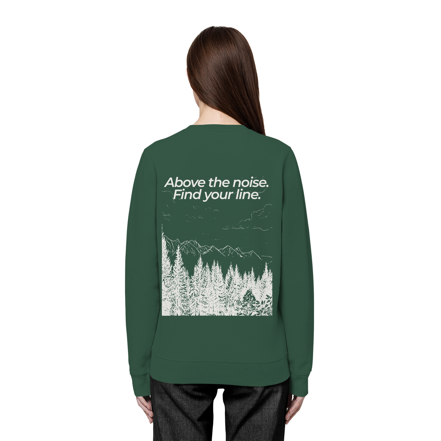 Berggipfel - Above the noise. Find jour line. - Unisex Bio Basic Sweatshirt