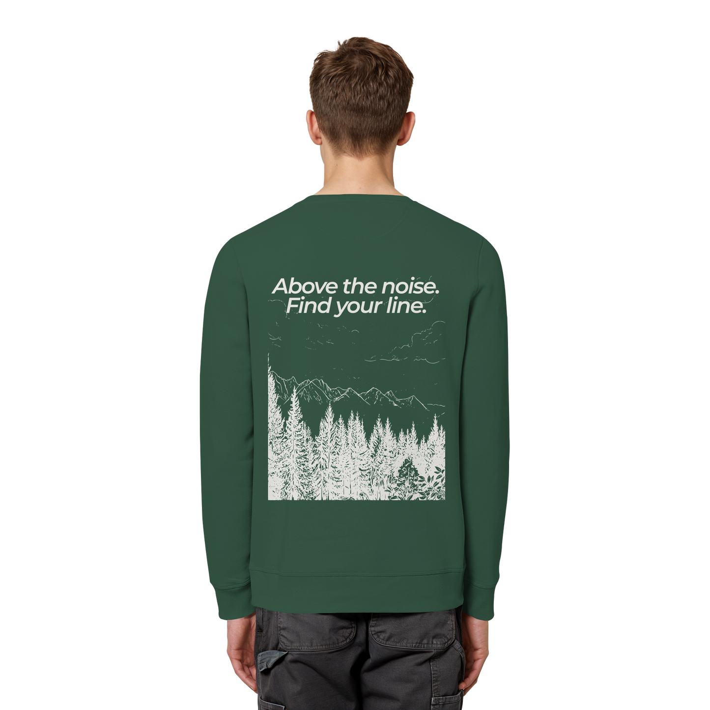 Berggipfel - Above the noise. Find jour line. - Unisex Bio Basic Sweatshirt