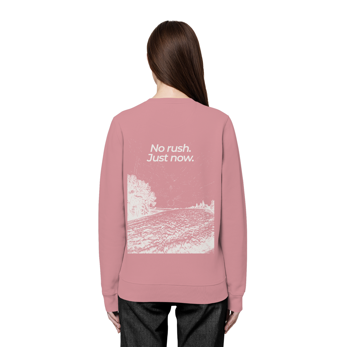 Grüne Wiese - No rush. Just now. - Unisex Bio Basic Sweatshirt
