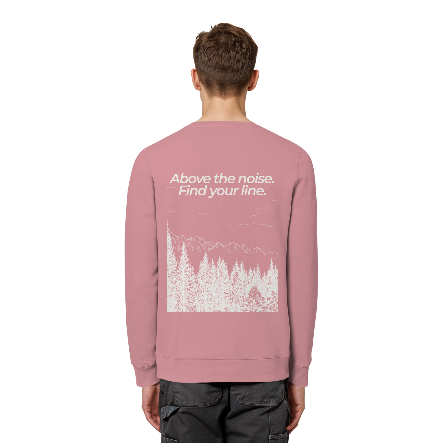 Berggipfel - Above the noise. Find jour line. - Unisex Bio Basic Sweatshirt