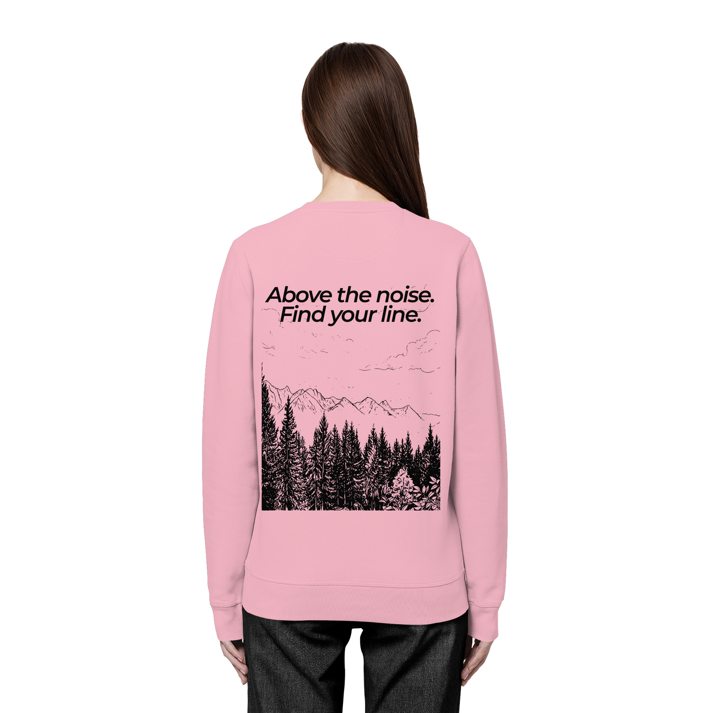 Berggipfel - Above the noise. Find jour line. - Unisex Bio Basic Sweatshirt