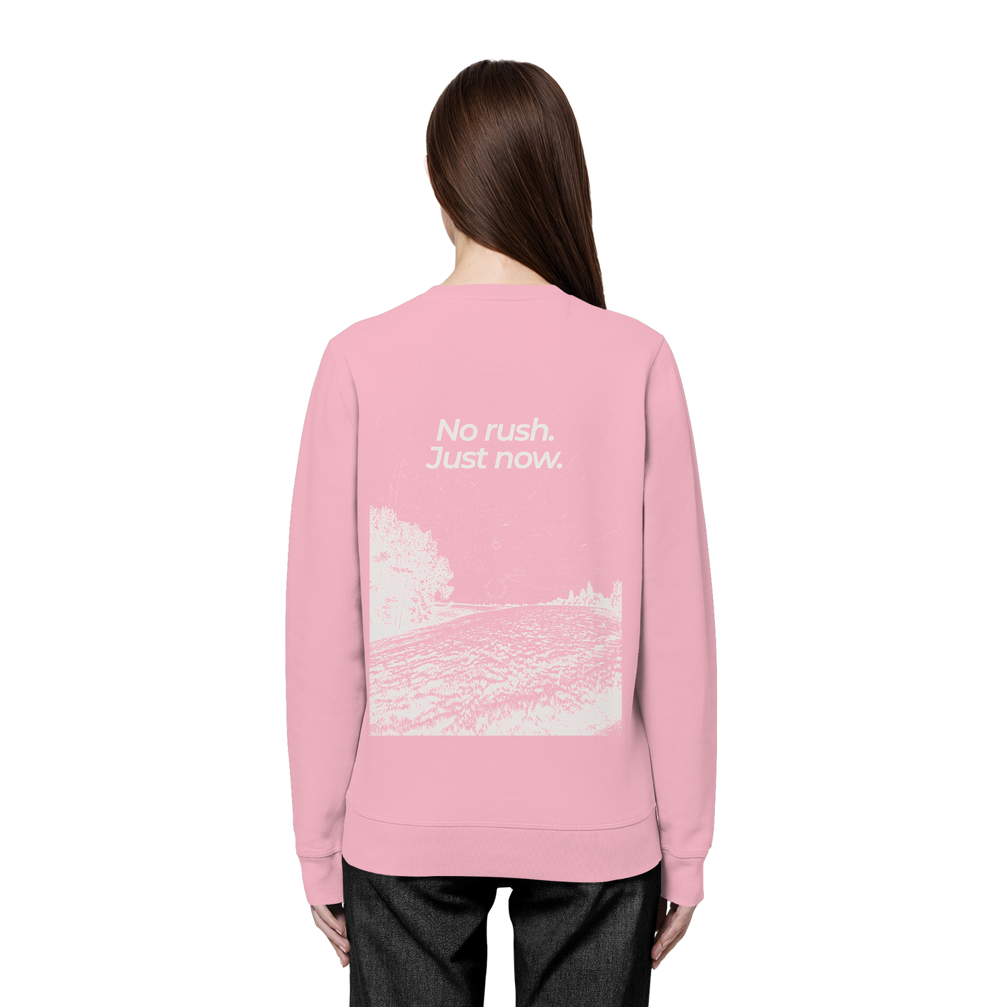 Grüne Wiese - No rush. Just now. - Unisex Bio Basic Sweatshirt