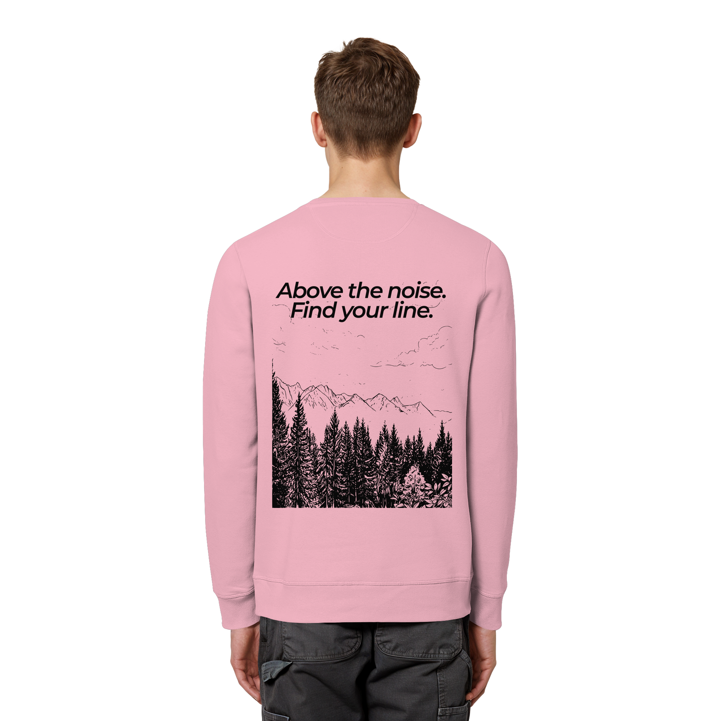 Berggipfel - Above the noise. Find jour line. - Unisex Bio Basic Sweatshirt