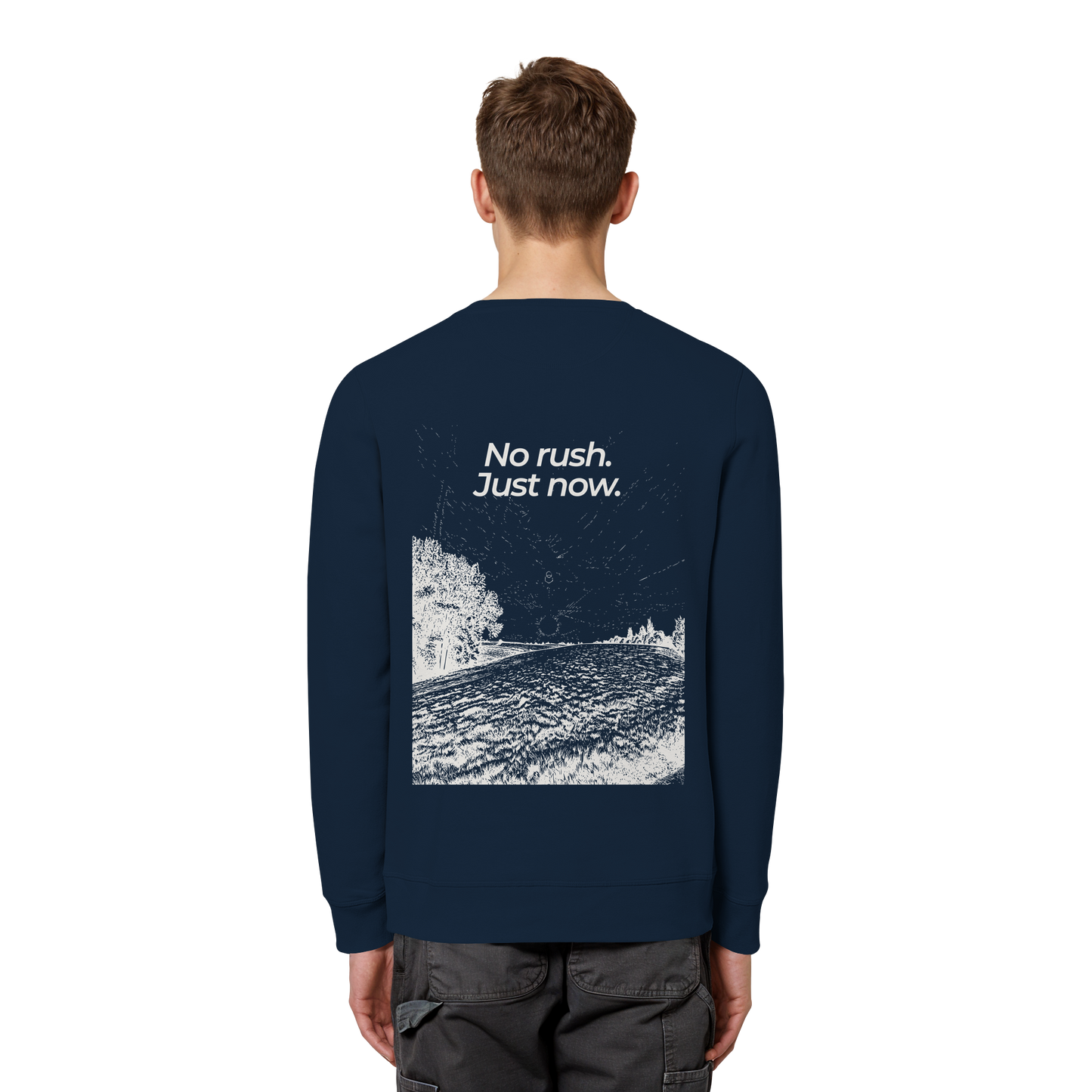 Grüne Wiese - No rush. Just now. - Unisex Bio Basic Sweatshirt