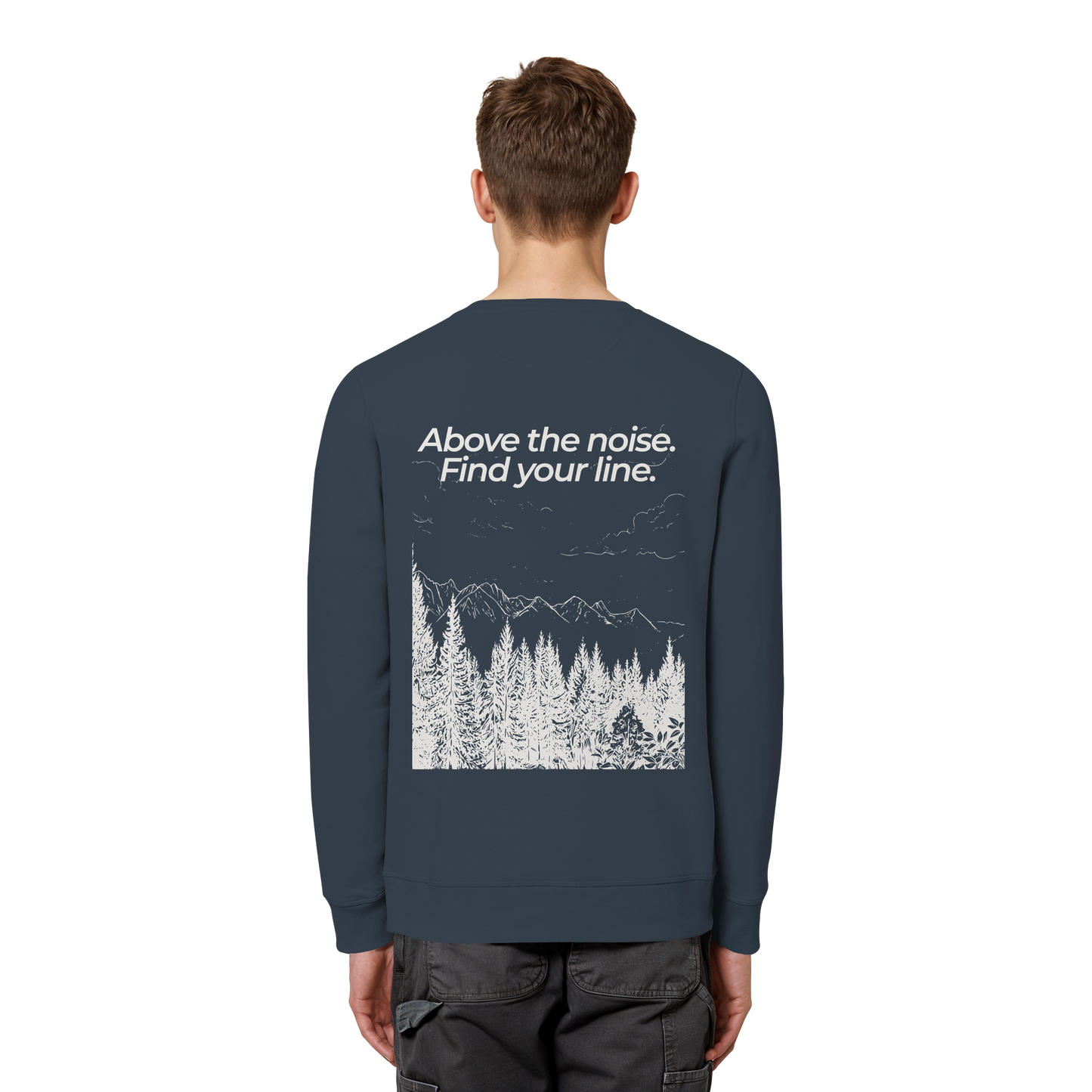 Berggipfel - Above the noise. Find jour line. - Unisex Bio Basic Sweatshirt