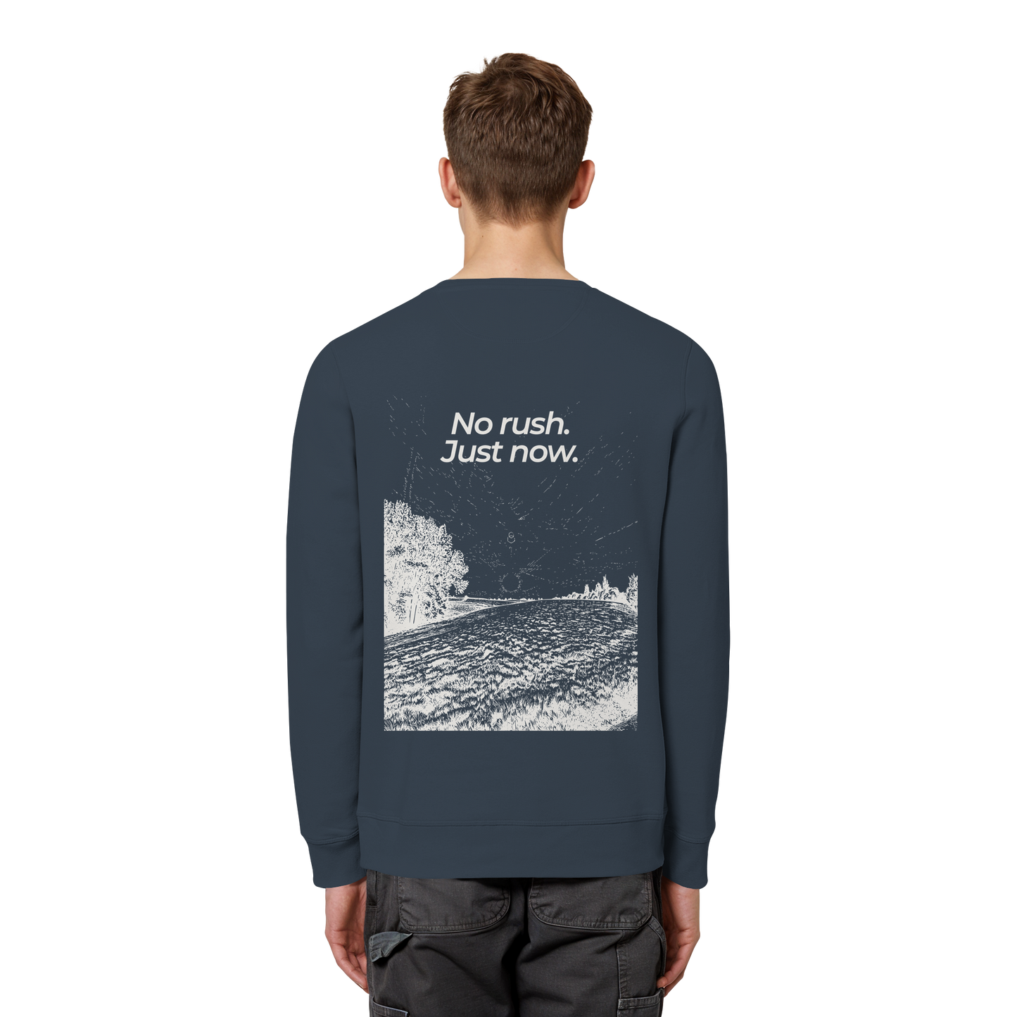 Grüne Wiese - No rush. Just now. - Unisex Bio Basic Sweatshirt