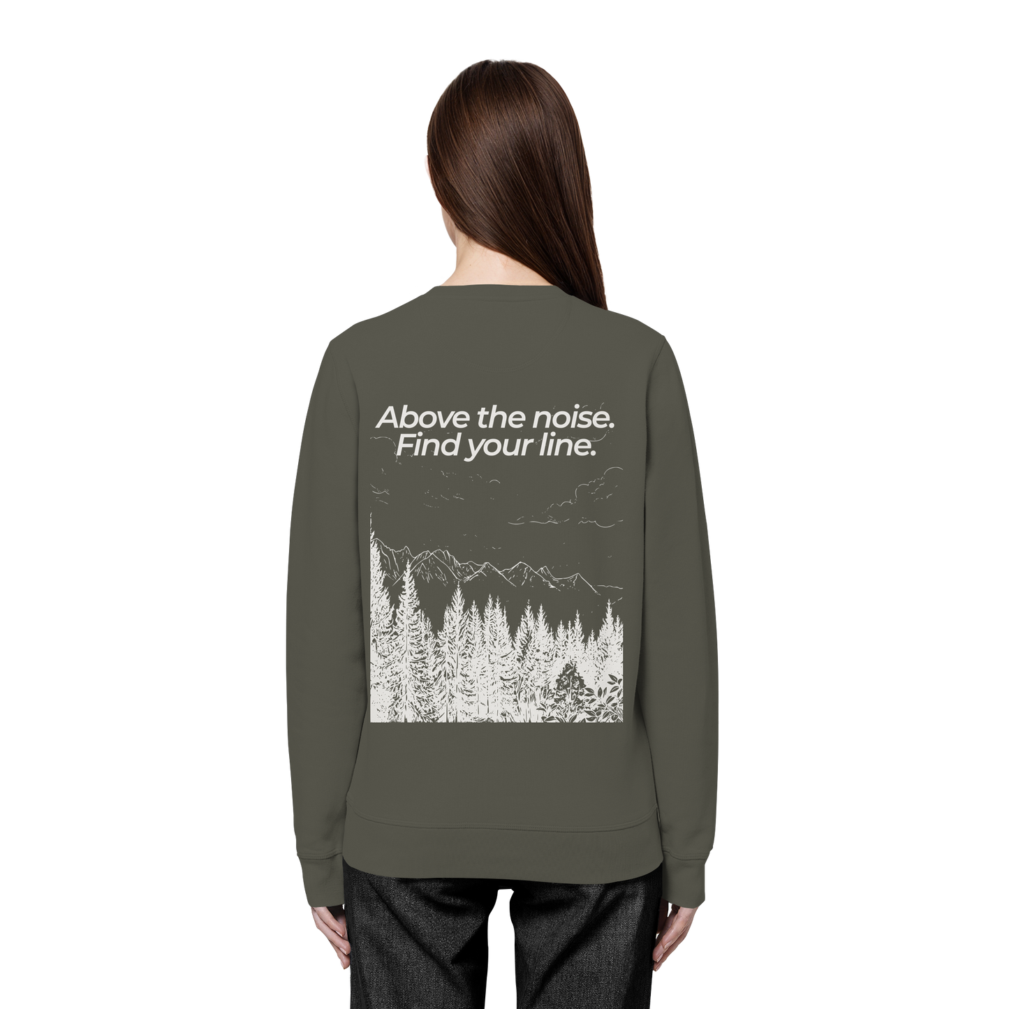 Berggipfel - Above the noise. Find jour line. - Unisex Bio Basic Sweatshirt