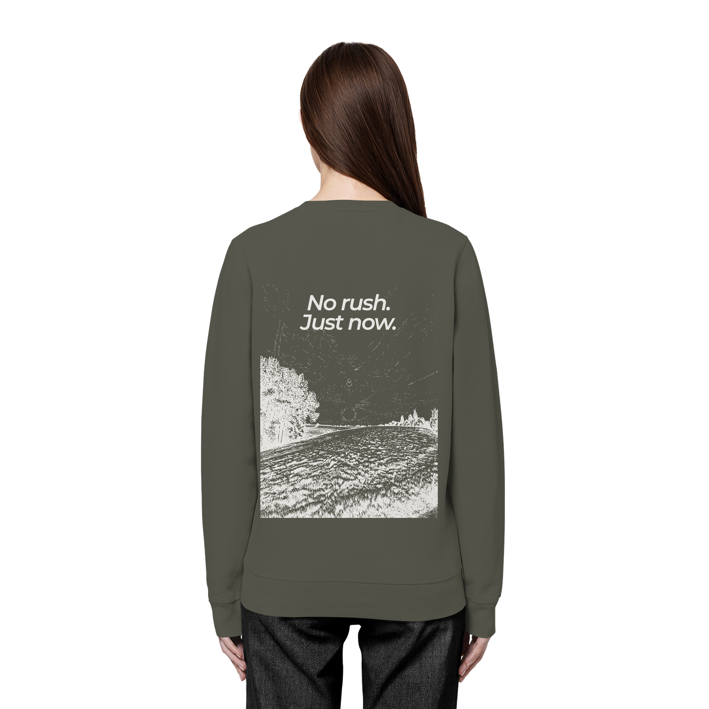 Grüne Wiese - No rush. Just now. - Unisex Bio Basic Sweatshirt