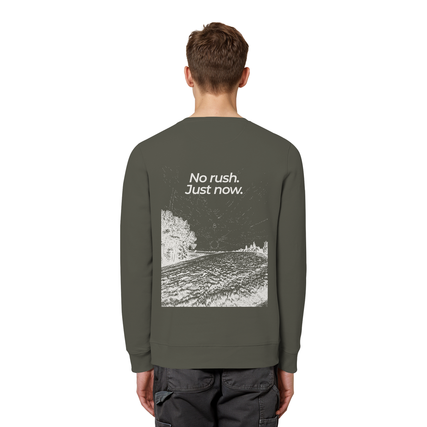 Grüne Wiese - No rush. Just now. - Unisex Bio Basic Sweatshirt